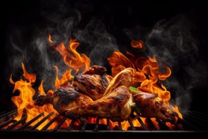grilled-chicken-wings-grill-with-flames-black-background-generative-ai_627050-390